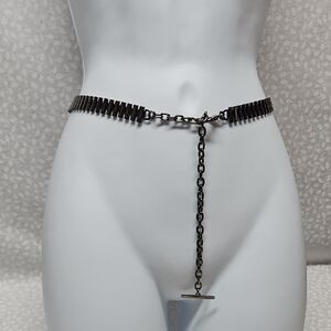 Vintage Gunmetal/Nickle Finish Stainless Steel Link Belt Contemporary Style